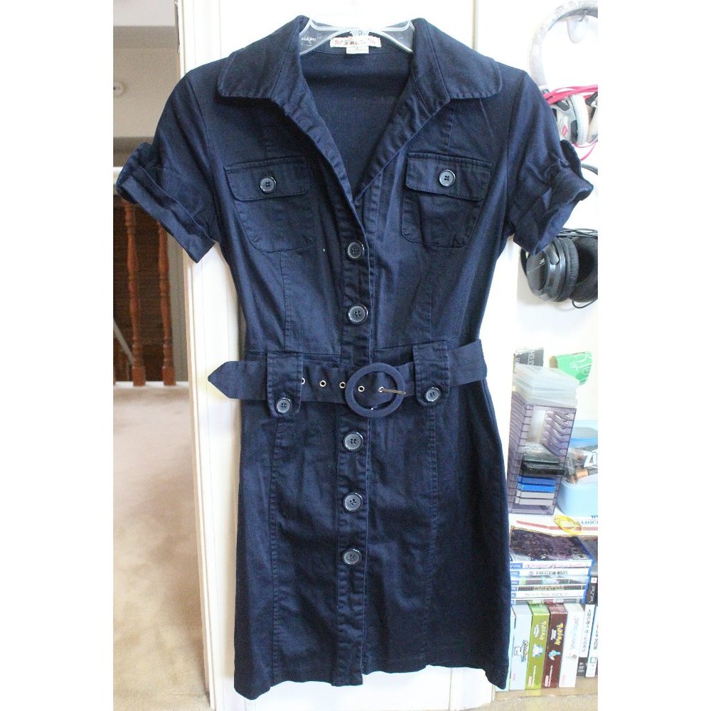 "forever" black shirt dress